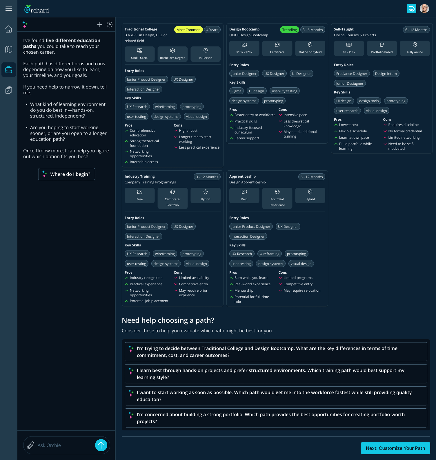 Continued Learning Path Comparison